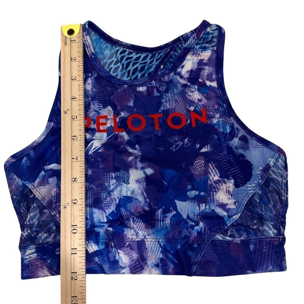 Peloton Womens Sports Bra Small High Neck Keyhole Abstract Print Athletic Yoga - Picture 6 of 11